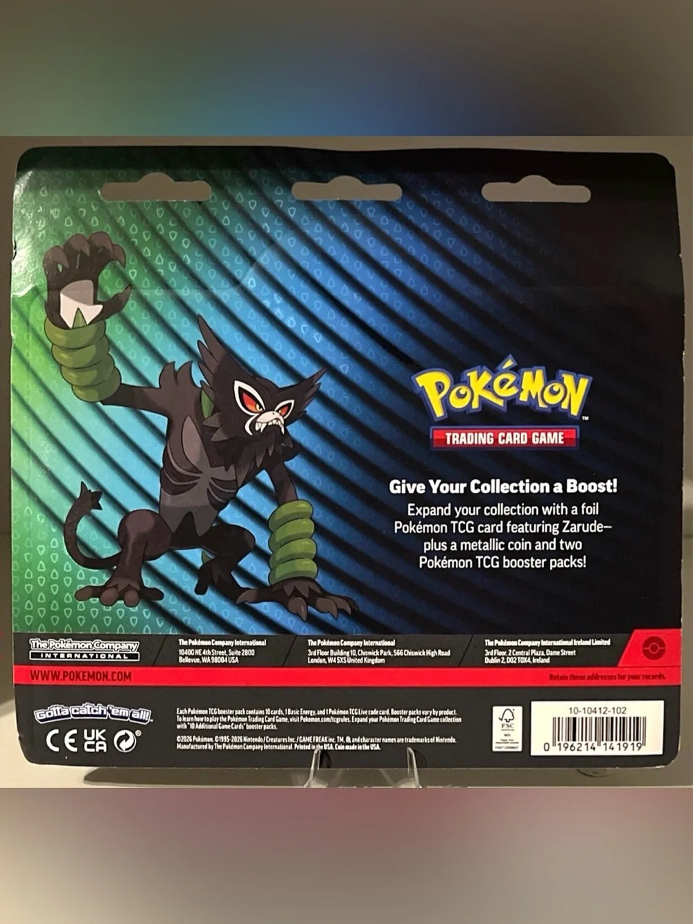 Pokémon TCG Zarude Promo 2 Pack Blister